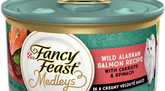 Fancy Feast Medleys Wild Alaskan Salmon With Carrots & Spinach In A Creamy Velouté Sauce